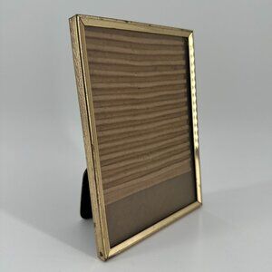 Vintage Gold Metal Picture Frame 4x6 Mid Century Tabletop Easel